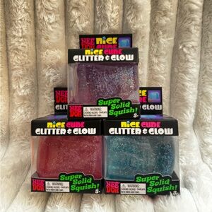 NeeDoh Nice Cube Glitter & Glow COMPLETE SET | VIRAL TIKTOK SQUISHY TOY